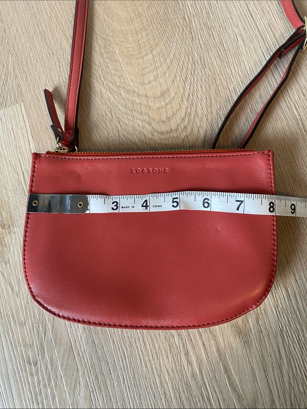 LO & SONS Waverley 2 Small Red Leather Convertible Crossbody Belt Bag Wristlet - Picture 12 of 13